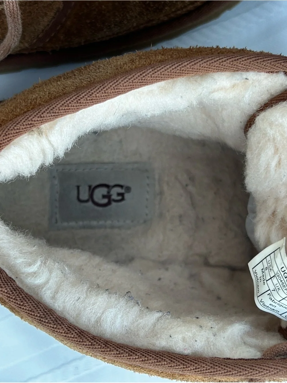 UGG Neymar Boots Mens 8 Chukka Brown Suede Lace-Up Shearling Ankle Shoes Lace Up